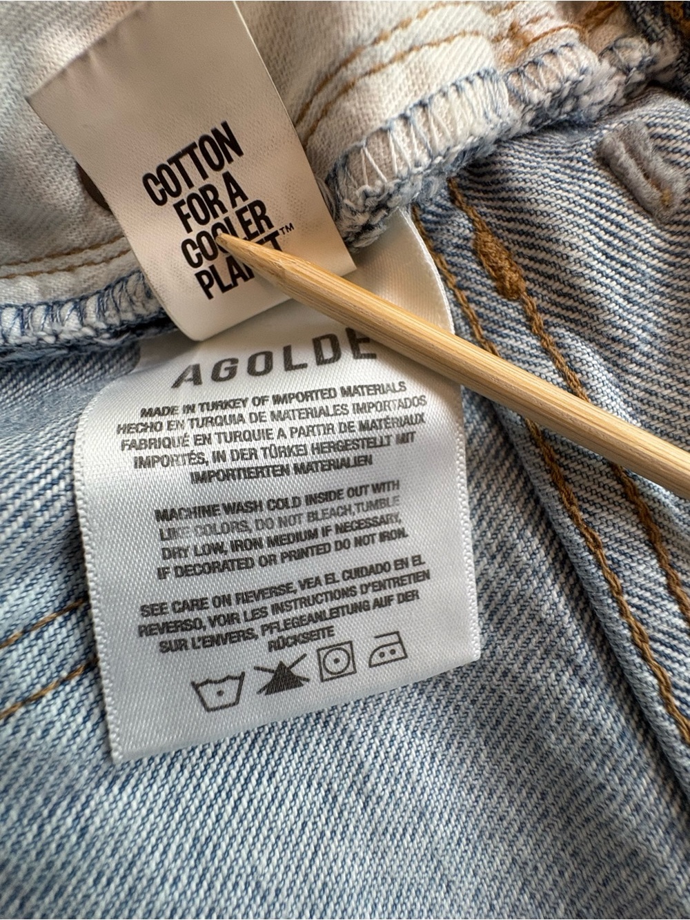 AGOLDE Emmi Wide Leg High Rise Jeans Size 30 Light Wash Thin Belt 30” Ins - Picture 14 of 15